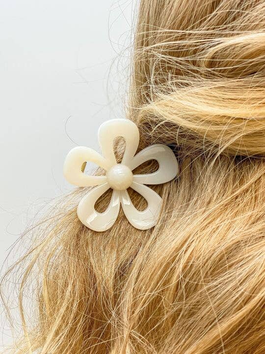 Acrylic Open Flower Hair Clips