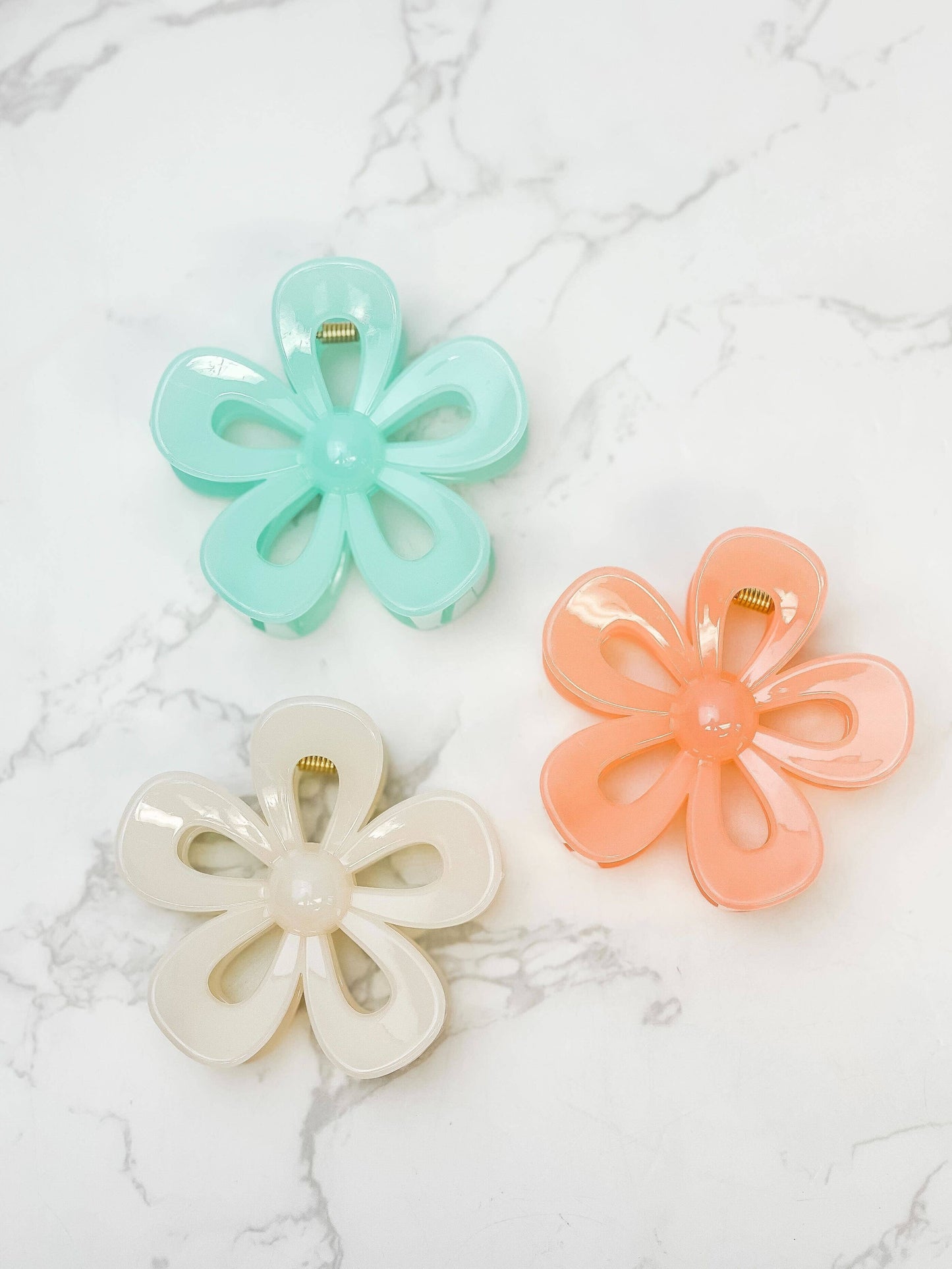 Acrylic Open Flower Hair Clips